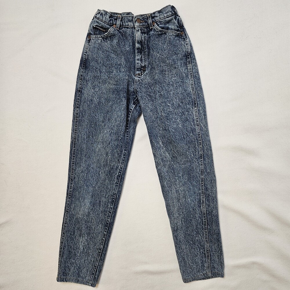 Vintage Lee Riders Stone Washed Jeans Union USA 8M (26x29) High Waist Mom Jeans